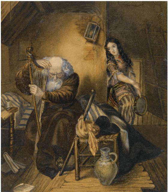 Illustration to the novel "Wilhelm Meister's Apprenticeship" by Johann Wolfgang von Goethe from Brüllow