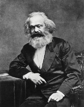 Portrait of Karl Marx (1818-1893) (b/w photo) 