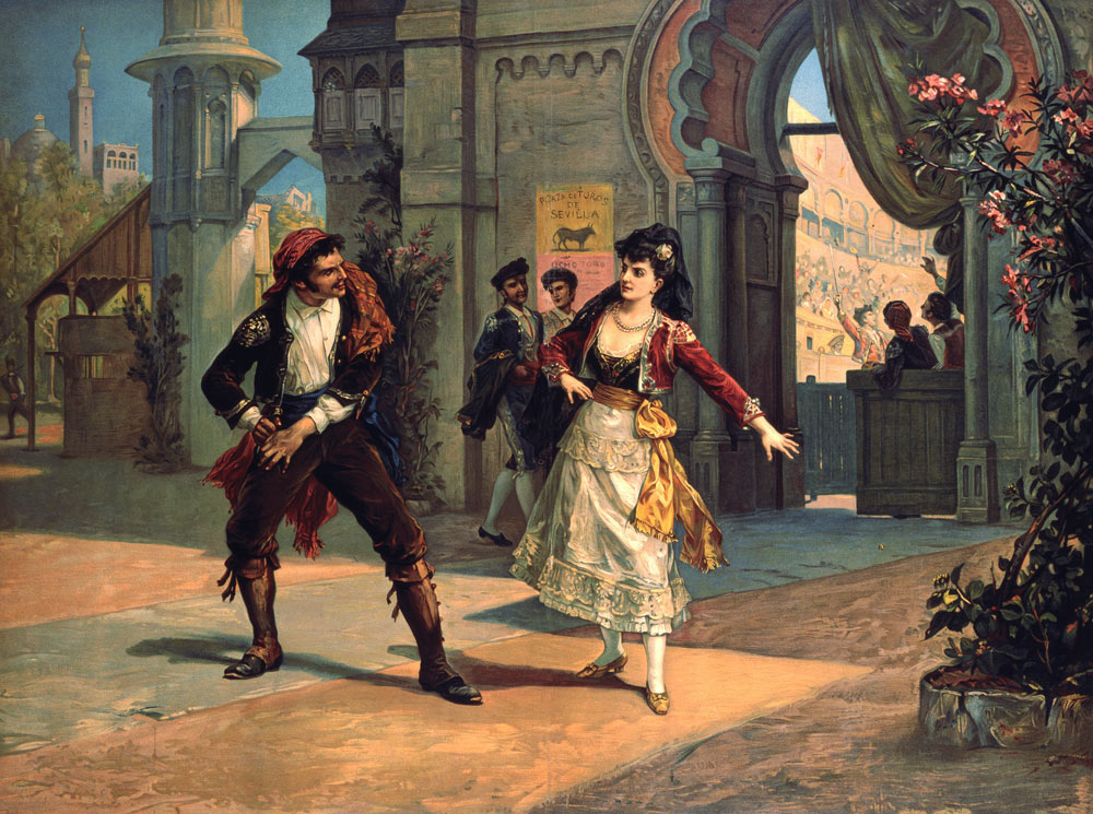 Scene from the opera ''Carmen'', - Georges Bizet as art print or hand  painted oil.