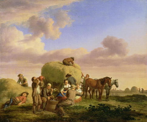 Haymakers resting in a field - Adriaen van de Velde as art print or hand  painted oil.