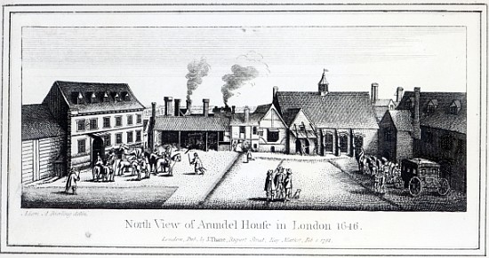 North View of Arundel House in London etched by Wenceslaus Hollar in 1646 and published in 1792 from (after) Adam Alexius Bierling