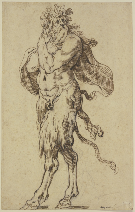 Old satyr to the left from Agostino Carracci