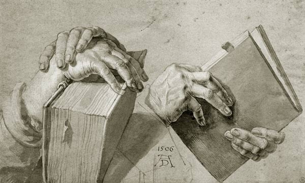 A.Dürer / Study of hands - Albrecht Dürer as art print or hand painted oil.