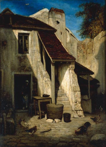 Interieur de cour rustique a Fontainebleau from Alexandre Gabriel Decamps