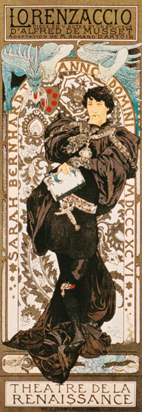 Art poster Lorenziaccio of A - Alfons Mucha as art print or hand oil.