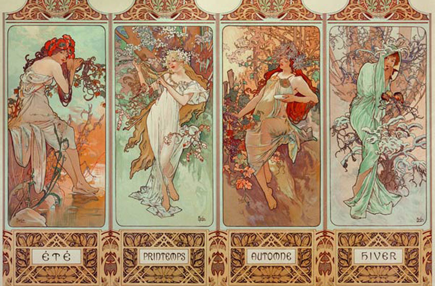 Art Nouveau, fine art prints and hand painted oil reproductions