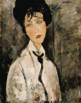 Woman portrait with tie 1917
