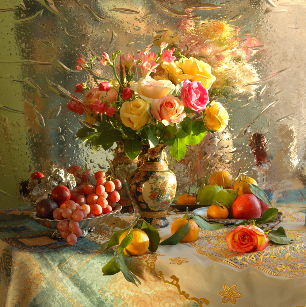 Still life with flowers and fruits from Andrey Morozov