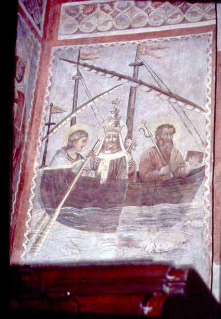 Pope Sylvester Returns to Romefrom the cycle of the life of Constantine in the Chapel of St. Sylvest from Anonymous painter