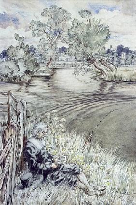 Izaak Walton reclining against a Fence, from ''The Compleat Angler'' Izaak Walton