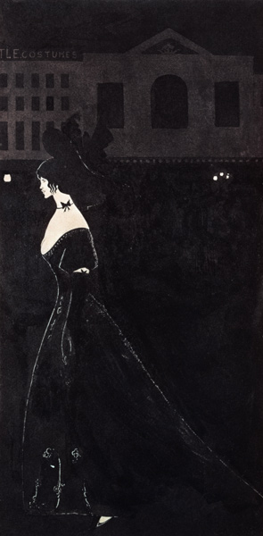 Lady in long dress (: The Yellow Book) from Aubrey Vincent Beardsley