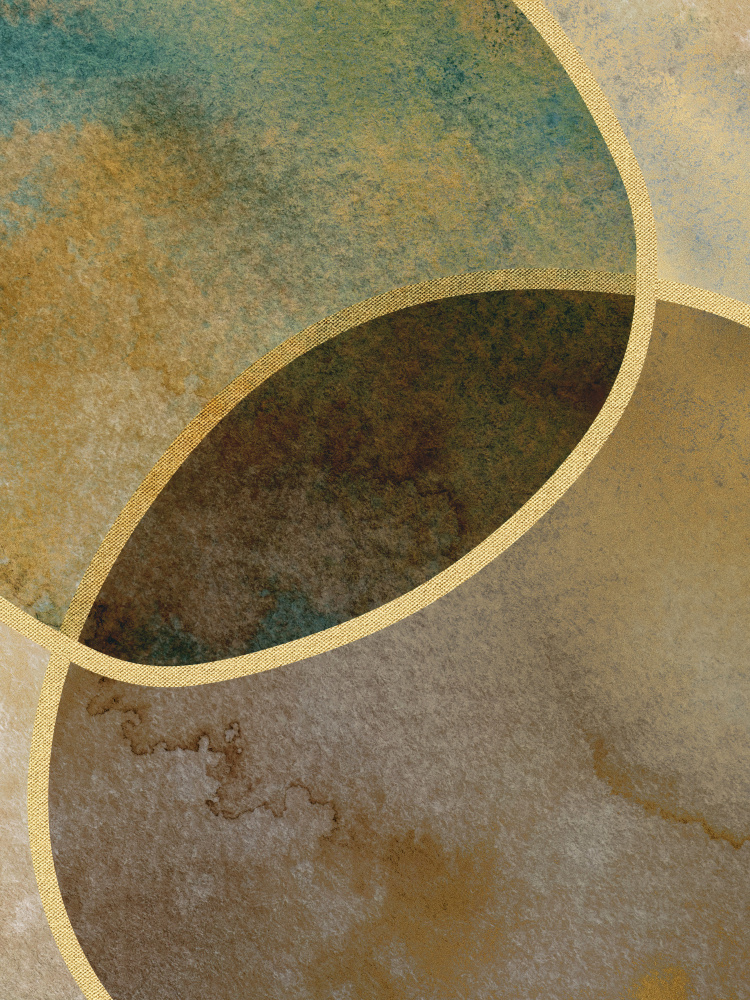Abstract Circles With Gold 2 from Bilge Paksoylu