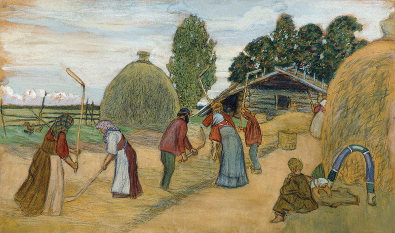 Threshing Floor from Boris Michailowitsch Kustodiew