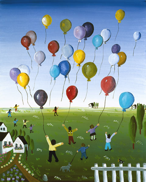Hundert Luftballons - Irene Brandt as art print or hand painted oil.