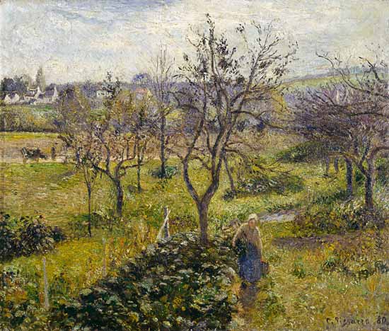 Landscape with kitchen garden at Eragny. from Camille Pissarro