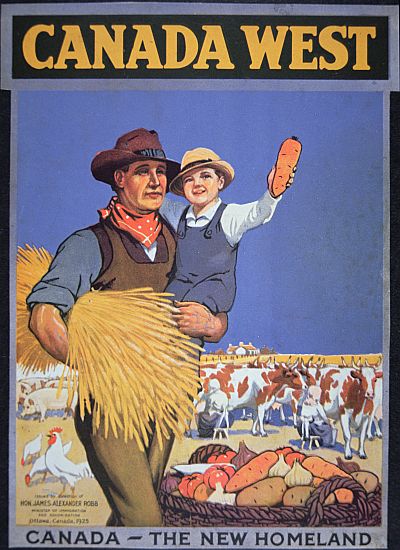 Poster promoting immigration to Canada - Canadian School as art print or  hand painted oil.