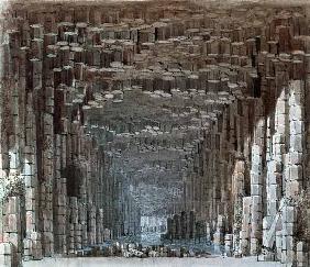 Fingals Cave , Watercolour sketch