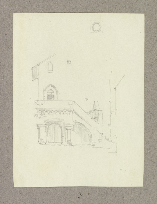 Partie einer Hausfassade mit Treppenabgang from Carl Theodor Reiffenstein