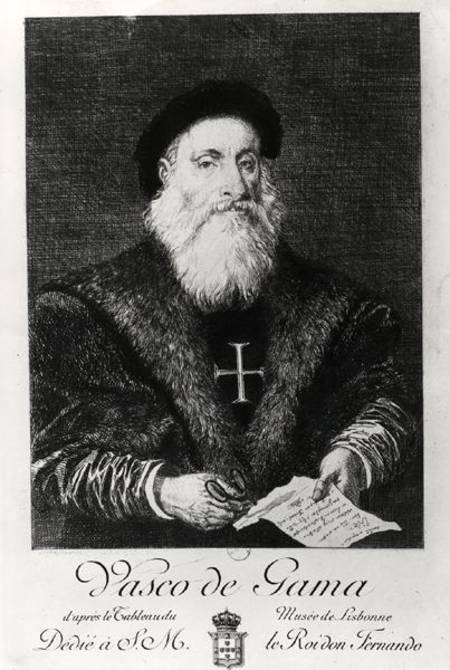 Portrait of Vasco da Gama (1469-1524) - Charles Edouard Armand-Dumares as  art print or hand painted oil.