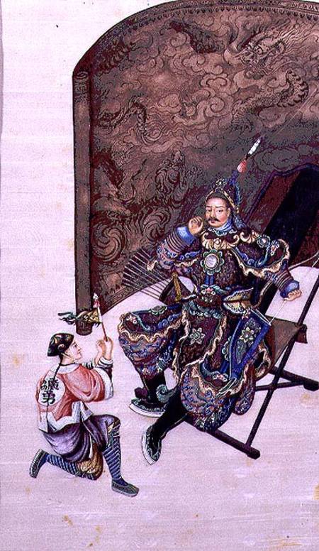 Seated Warrior with a Soldier from Chinese School