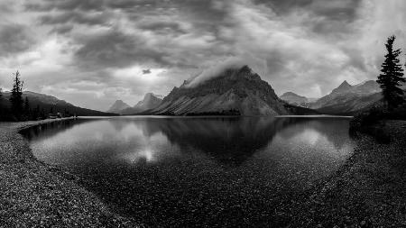 Bow Lake Under Clouds