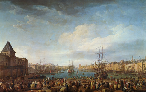 Morning View of the Inner Port of Marsei - Claude Joseph Vernet as art  print or hand painted oil.