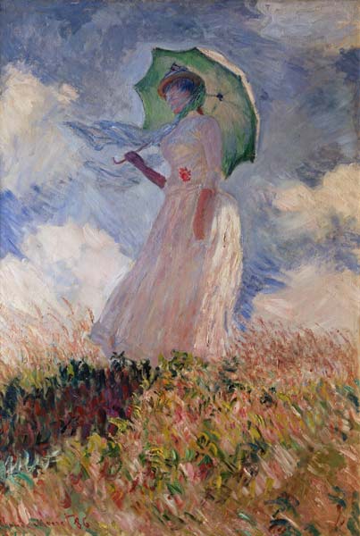 Woman with a Parasol - Claude Monet as art print or hand painted oil.
