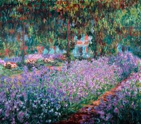 Blooming Iris in Monets garden 1900