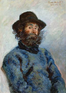 Self Portrait with a Beret - Claude Monet as art print or hand painted oil.