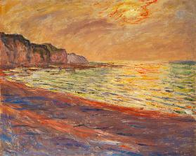 Beach in Pourville, sunset