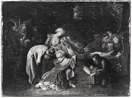 Jean Calas (1698-1762) Bidding Farewell - Daniel Nikolaus Chodowiecki as  art print or hand painted oil.