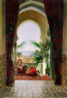 An odalisque on a terrace