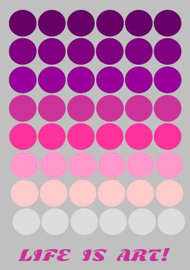 Kreisrund in violett, rosa und beige