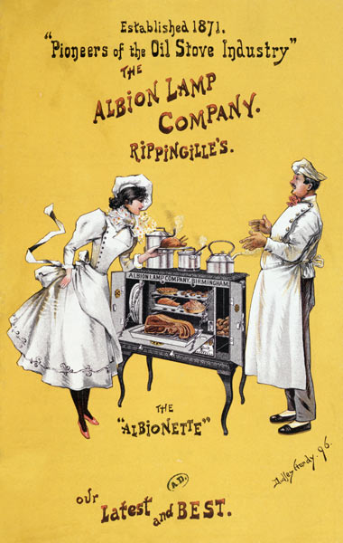 Advertisement for 'The Albionette' oven, - Dudley Hardy as art print or  hand painted oil.