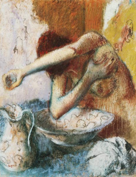 Young woman at the toilet - Edgar Degas as art print or hand painted oil.