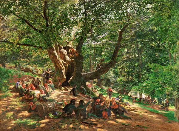 Robin Hood And His Merry Men In Sherwood - as art print or hand painted oil.