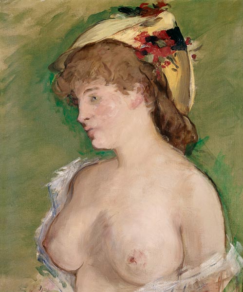 Manet / Blonde with bare breasts / 1878 from Edouard Manet