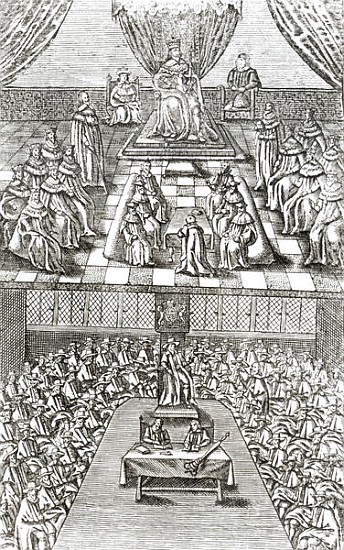 Houses of Parliament in 1640 from English School