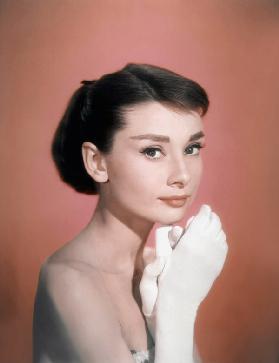Portrait of the American Actress Audrey  Hepburn as Sabrina
