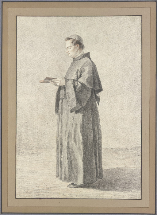 Ein junger Geistlicher im Profil nach links, in einem Buche lesend from Etienne Theaulon