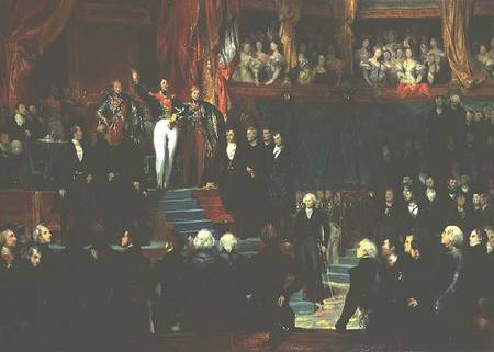 Louis-Philippe (1773-1850) is sworn in as king before the Chamber of Deputies from Eugène Devéria