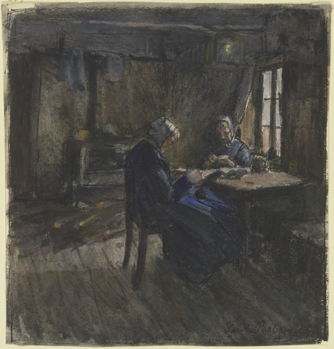 Zwei lesende Frauen in einem Zimmer from Ferdinand Balzer