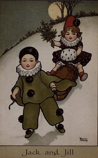 Jack and Jill, Victorian card from Florence Hardy