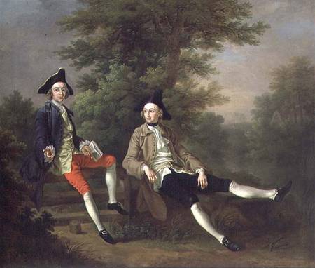 Portrait of David Garrick (1717-79) (left) and William Windham of Felbrigg (1717-61) (right) from Francis Hayman