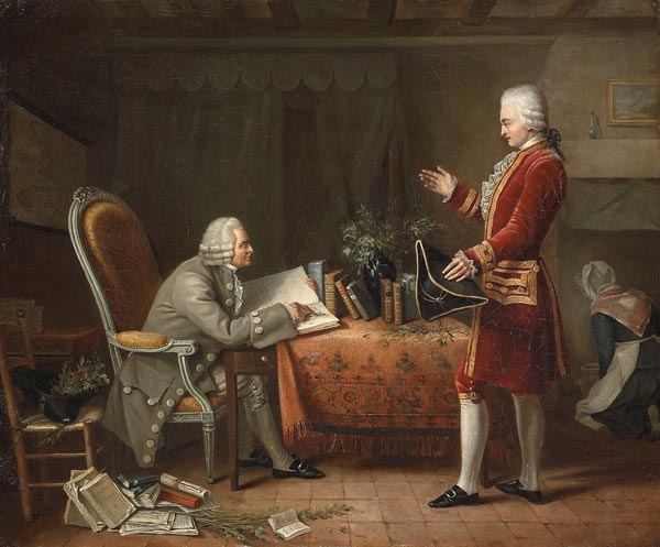 Jean-Jacques Rousseau und René Louis de - Französisch as art print or hand  painted oil.