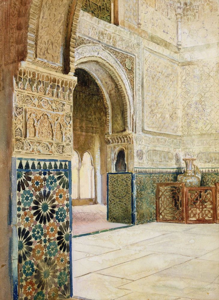 Interior of the Alhambra, Granada - French School as art print or hand  painted oil.