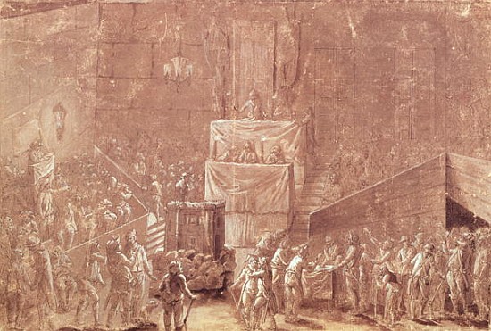 Jacobin Club During the Revolution (pen - French School as art print or  hand painted oil.