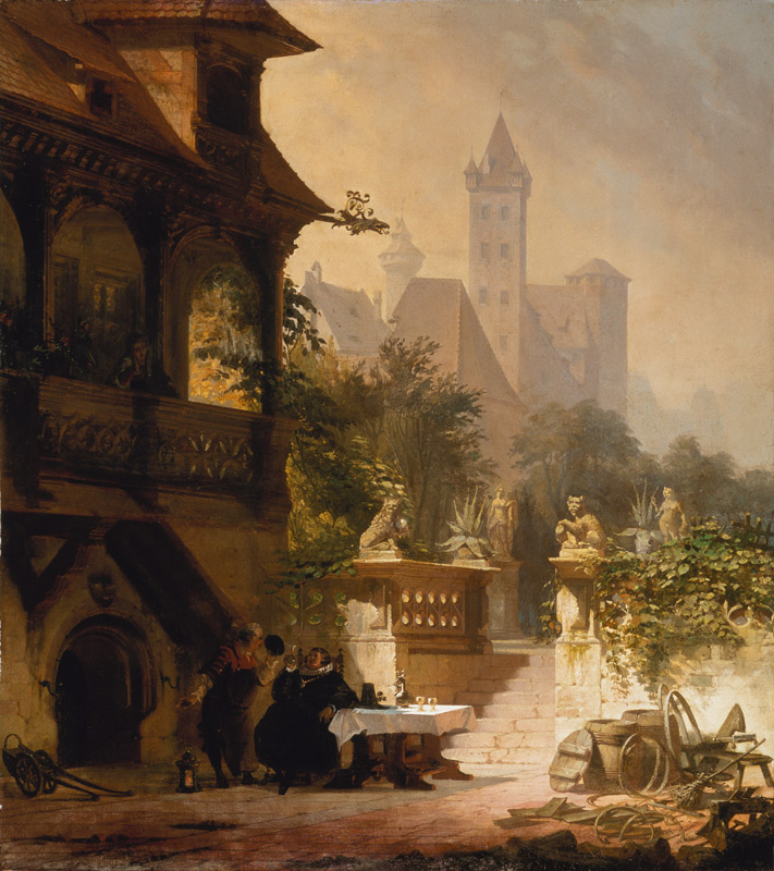 The court of the old Pellerschen house i - Friedrich Karl Mayer as art  print or hand painted oil.