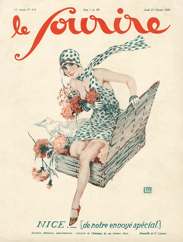 Front Cover of ''Le Sourire'', 1929 (colour litho)  from Georges Leonnec