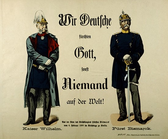 Emperor Wilhelm I and Prince Bismarck - German School as art print or hand  painted oil.